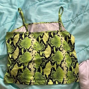 Snakeskin Lime Green Crop Tank *WORN TWICE